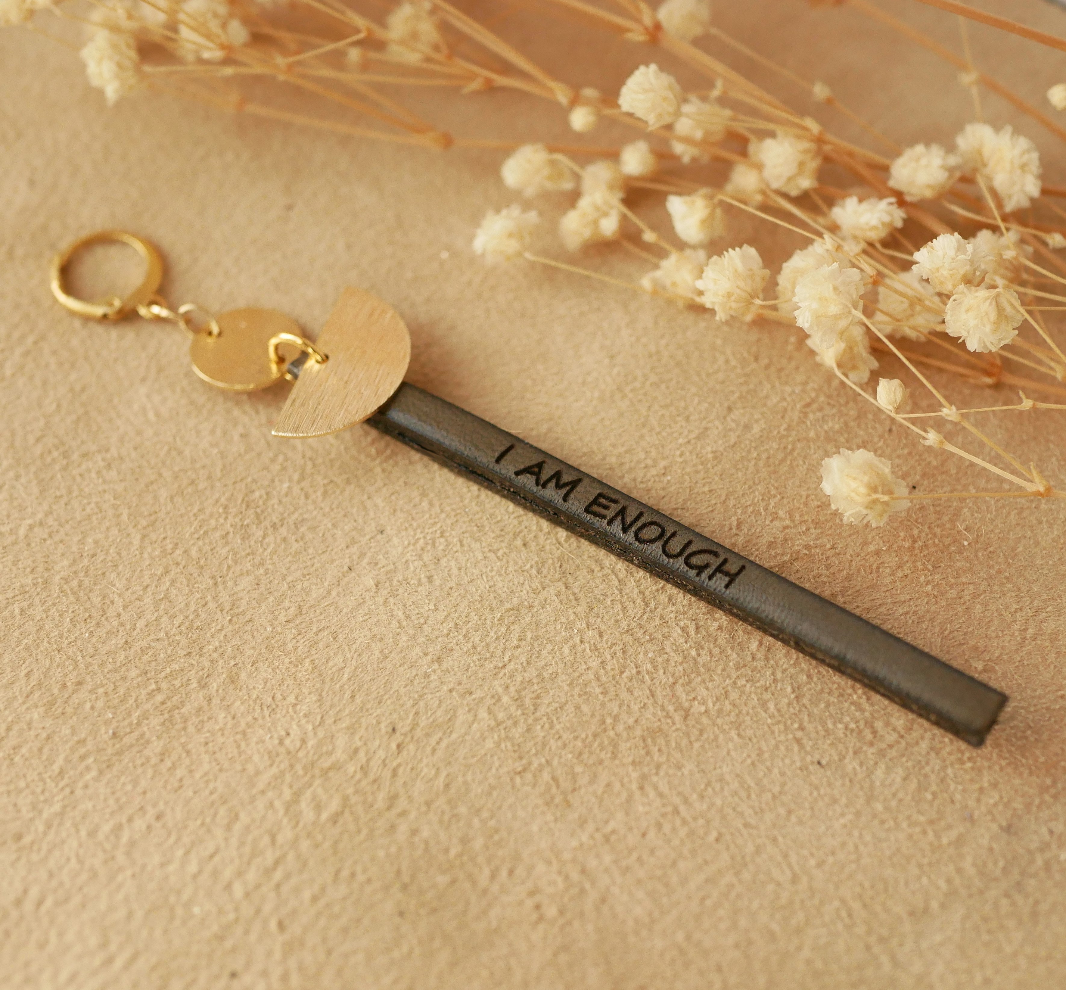 Solo lang dinglende &oslash;rering Pink l&aelig;der eller valgfri farve