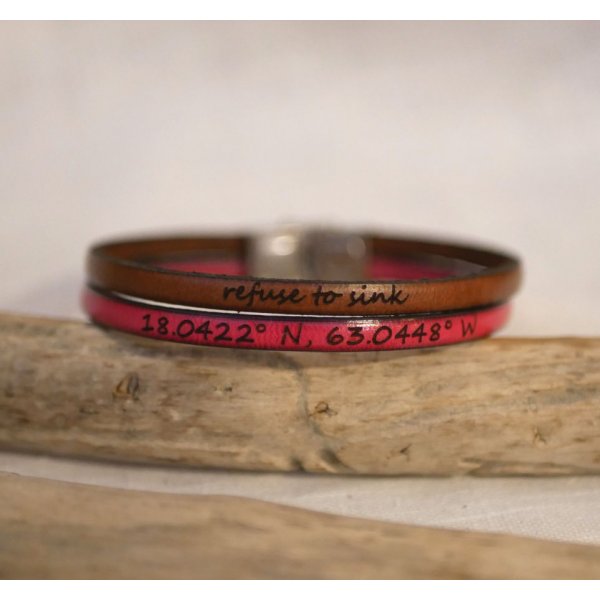 Tilpasbar dobbeltfarvet l&aelig;derrem til m&aelig;nd og kvinder