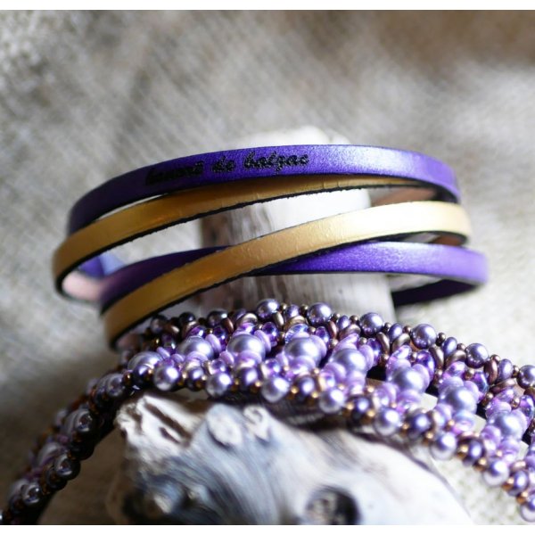 Dobbelt l&aelig;derarmb&aring;nd i duo, der kan personligg&oslash;res ved gravering