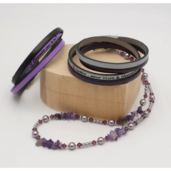 Dobbelt l&aelig;derarmb&aring;nd i duo, der kan personligg&oslash;res ved gravering