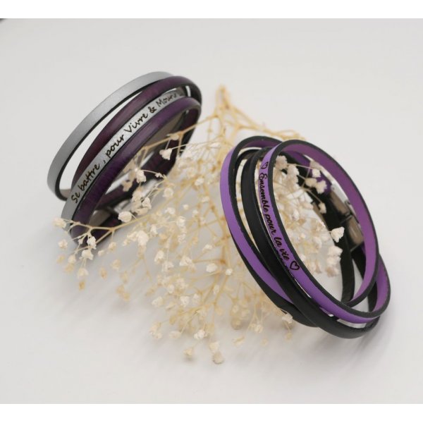 Dobbelt l&aelig;derarmb&aring;nd i duo, der kan personligg&oslash;res ved gravering