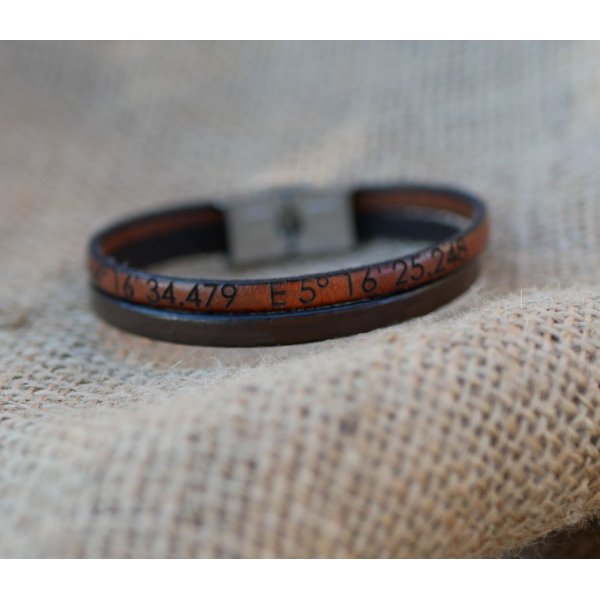 Tilpasbar dobbeltfarvet l&aelig;derrem til m&aelig;nd og kvinder