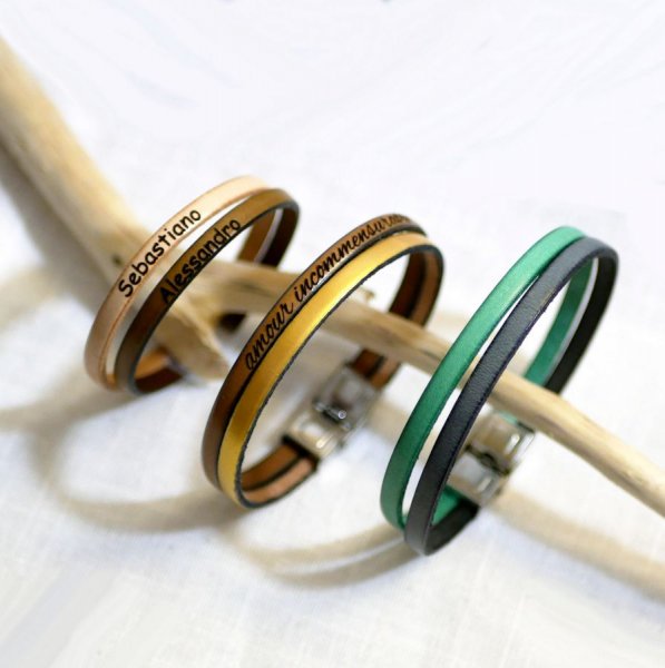 Tilpasbar dobbeltfarvet l&aelig;derrem til m&aelig;nd og kvinder