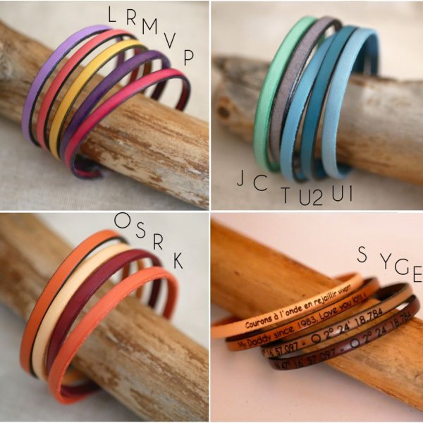 Armb&aring;nd med personligt fornavn med indgravering p&aring; l&aelig;der 