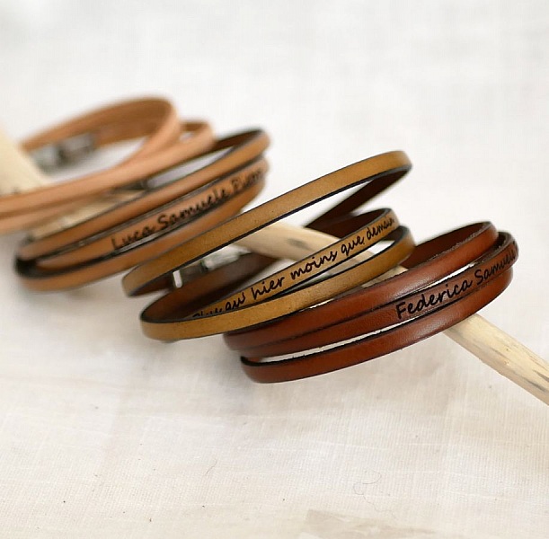 Skr&aelig;ddersyet 3-drejnings l&aelig;derarmb&aring;nd til m&aelig;nd eller kvinder