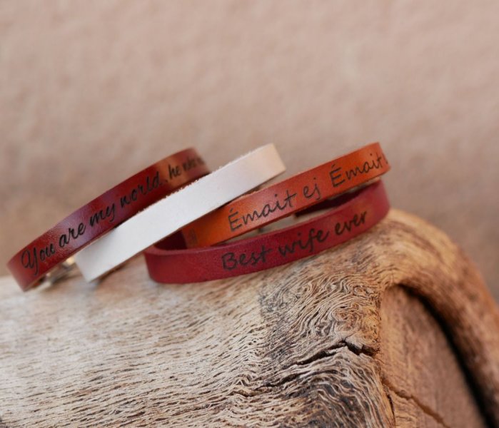 Blandet l&aelig;der armb&aring;nd 9mm justerbar l&aring;s