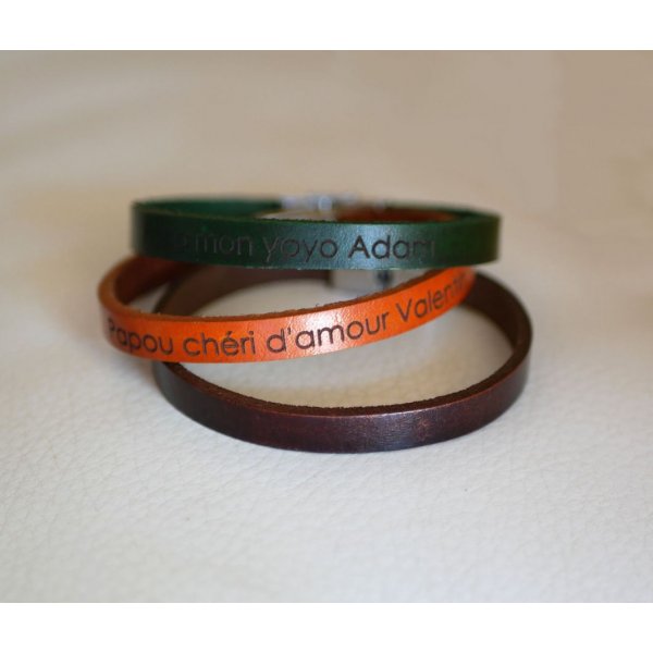 Blandet l&aelig;der armb&aring;nd 9mm justerbar l&aring;s