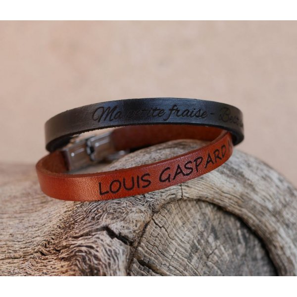 Blandet l&aelig;der armb&aring;nd 9mm justerbar l&aring;s