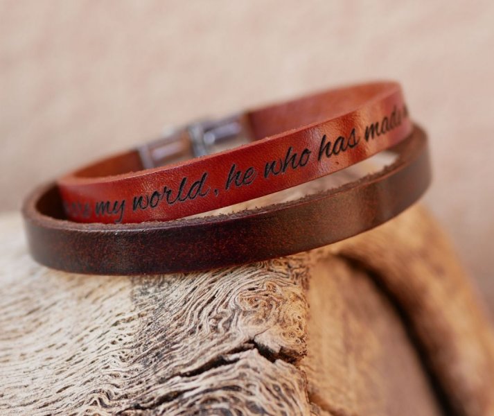 Blandet l&aelig;der armb&aring;nd 9mm justerbar l&aring;s