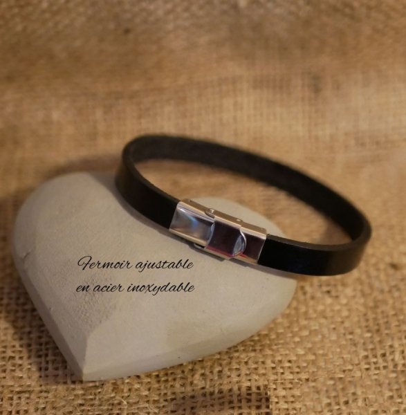 Blandet l&aelig;der armb&aring;nd 9mm justerbar l&aring;s