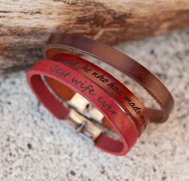 Blandet l&aelig;der armb&aring;nd 9mm justerbar l&aring;s