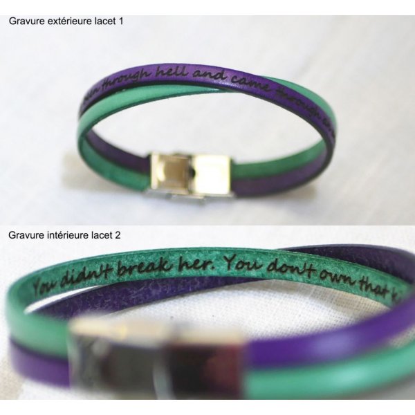 Twist l&aelig;der duo armb&aring;nd, der kan tilpasses til m&aelig;nd eller kvinder