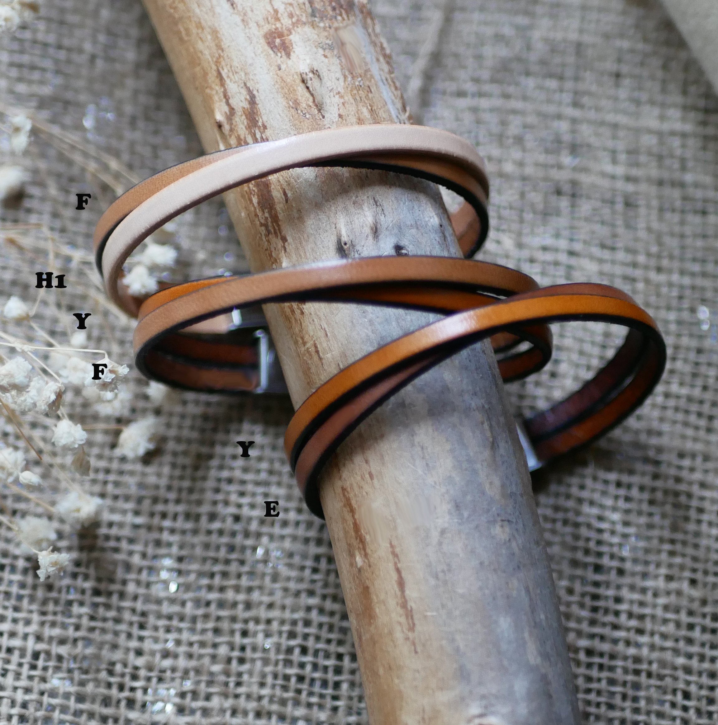 Twist l&aelig;der duo armb&aring;nd, der kan tilpasses til m&aelig;nd eller kvinder