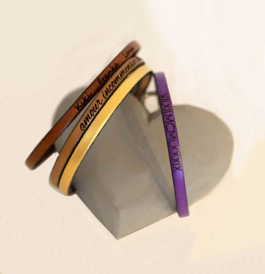 Tilpasset fint læderarmbånd til kvinder, der kan tilpasses 