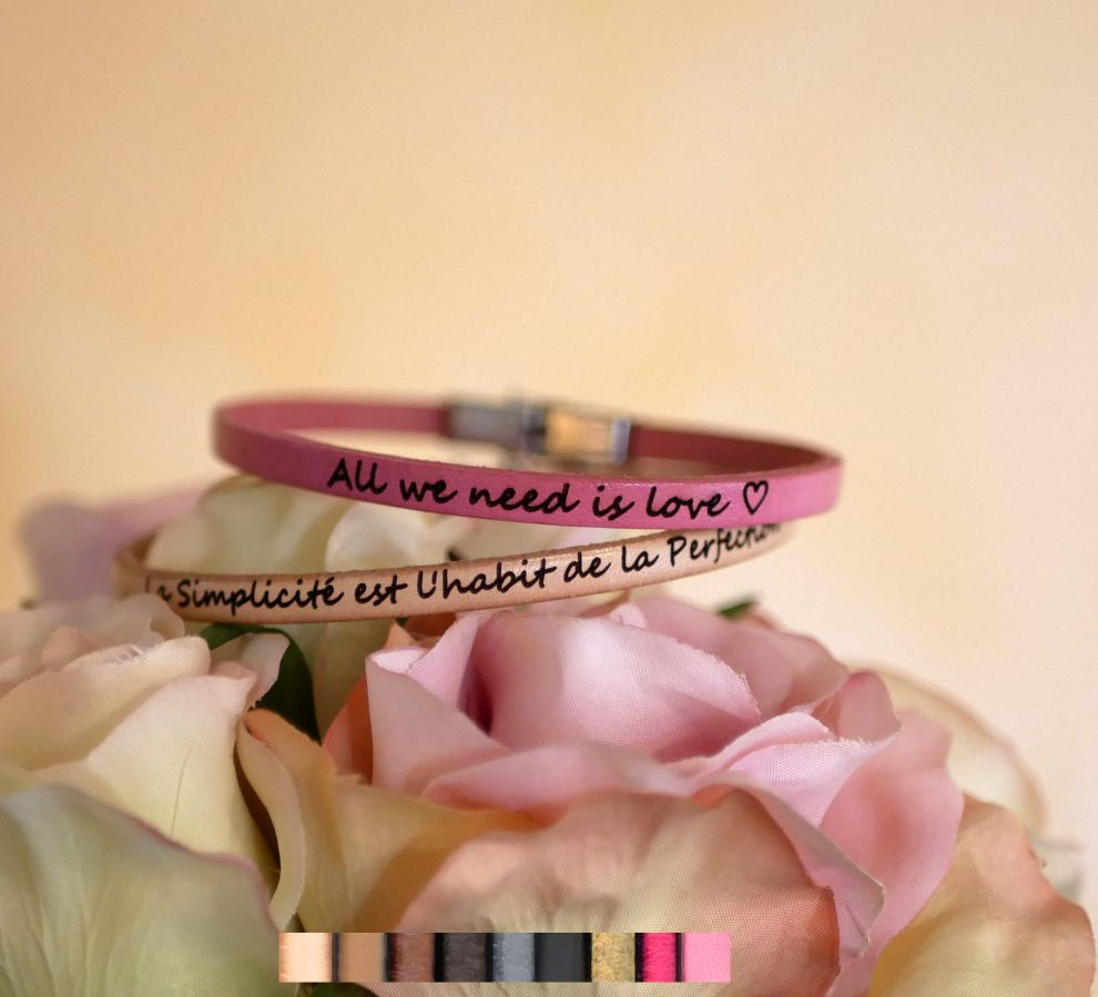 Tilpasset fint læderarmbånd til kvinder, der kan tilpasses 