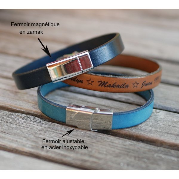 L&aelig;derarmb&aring;nd dekoreret med keltisk knude, der kan tilpasses ved gravering