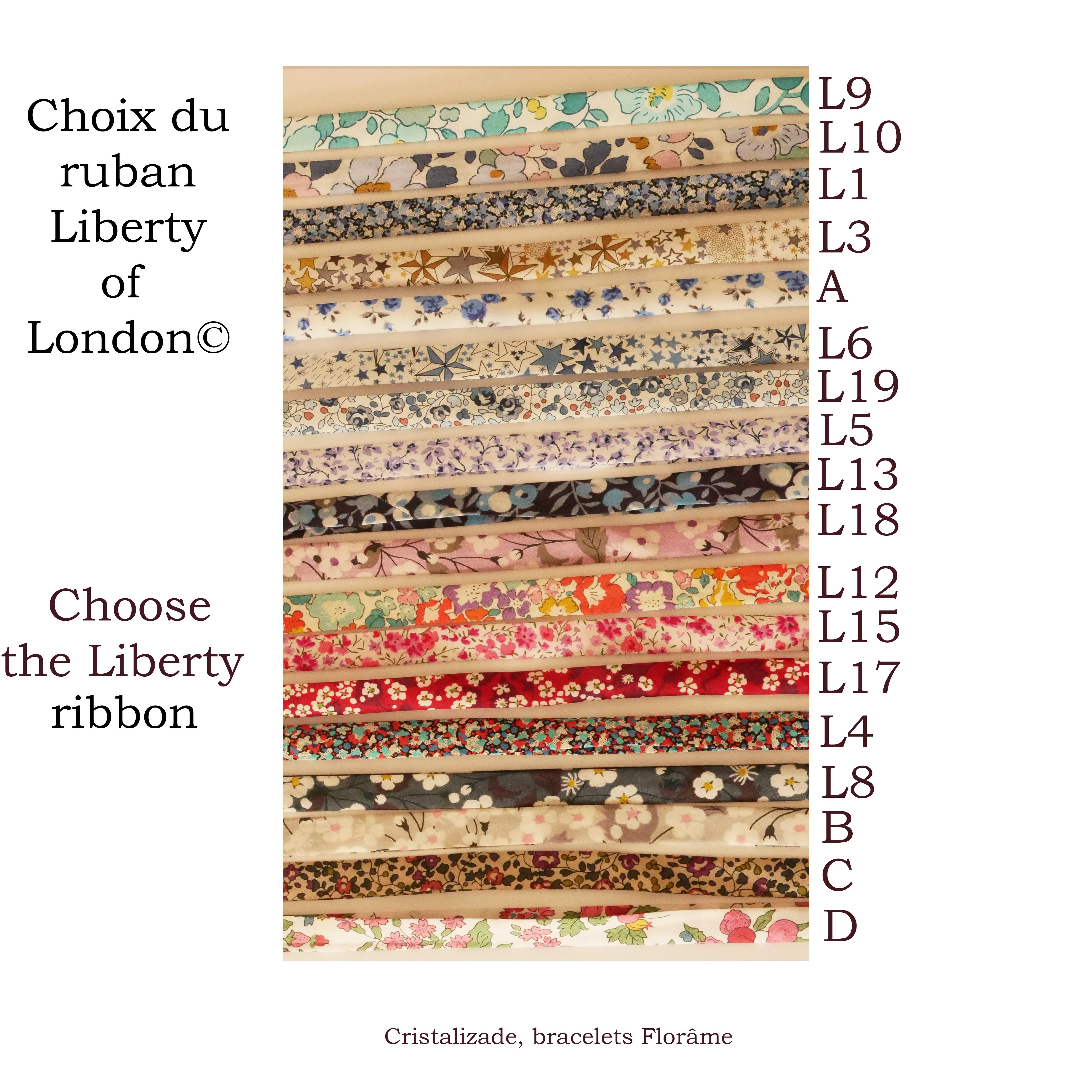 Skræddersyet Florâme-armbånd med liberty-bånd og dit valg af læder