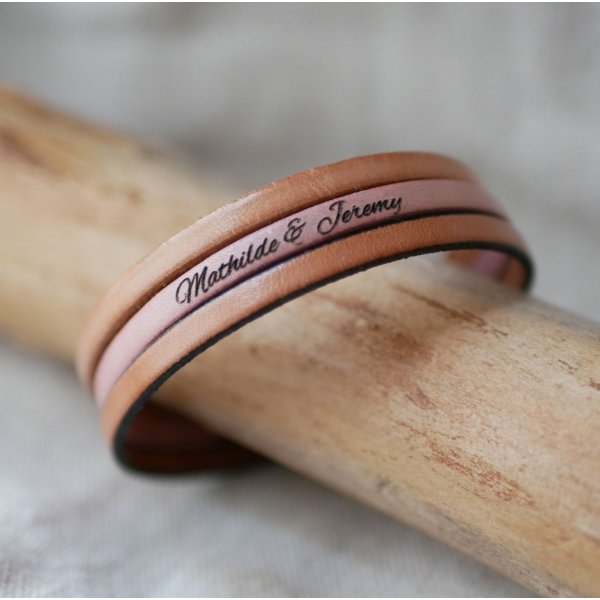 L&aelig;der trio manchetarmb&aring;nd til personlig tilpasning 