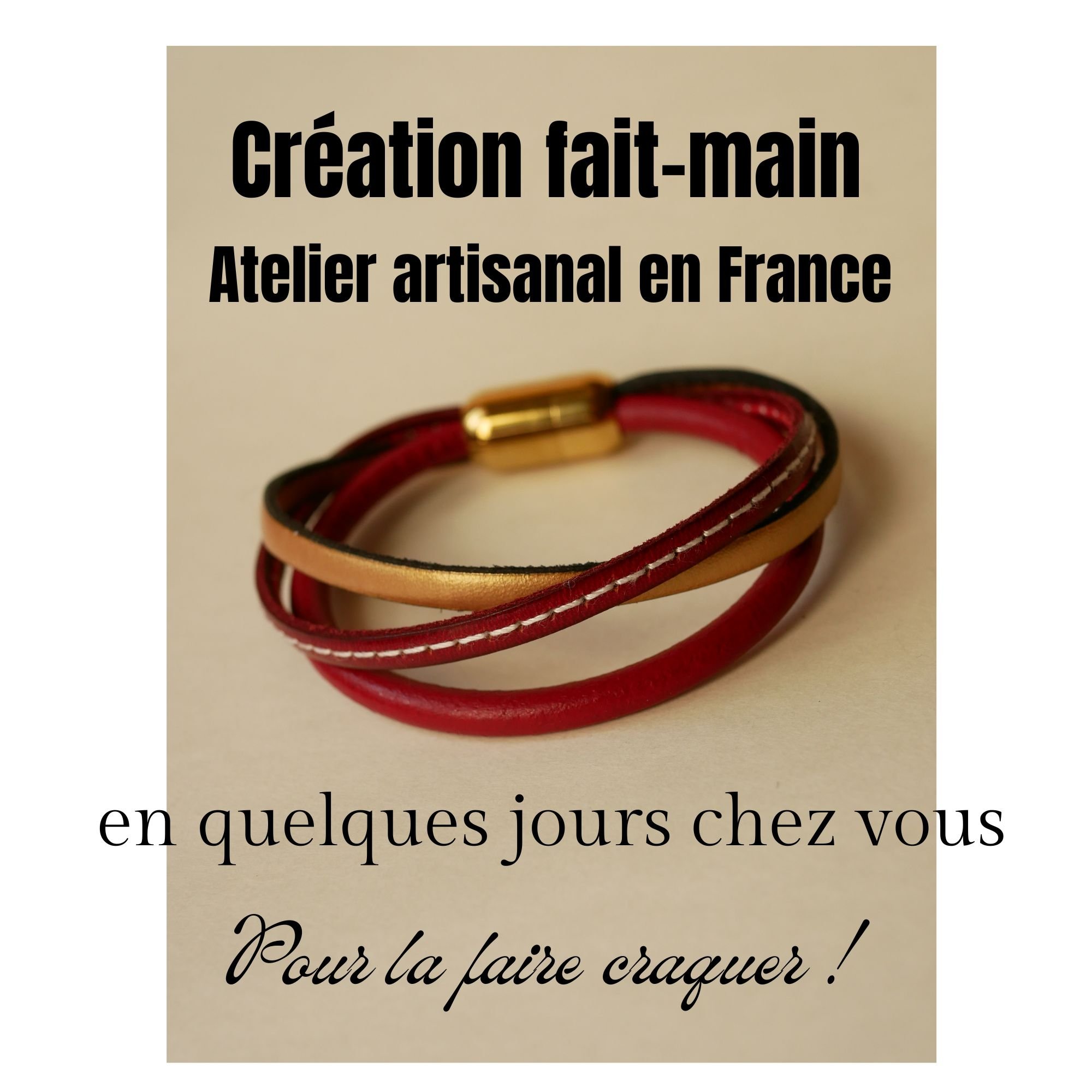 Manchetarmb&aring;nd til kvinder i r&oslash;dt og guld med flere l&aelig;dertyper