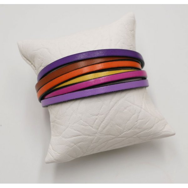 Multi-l&aelig;dermanchetarmb&aring;nd i toniske farver