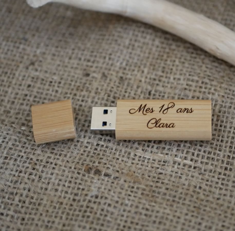 Gaveæske til mænd med graveret USB-nøgle + læderarmbånd, der kan tilpasses + macramé-nøglering 