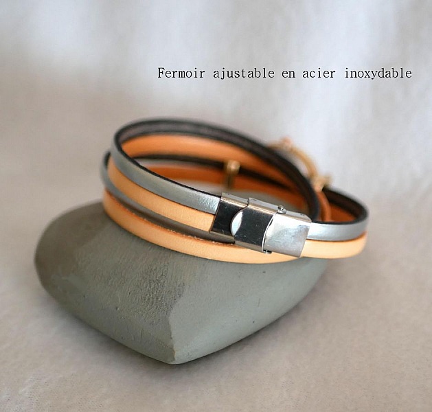 Ur med rosa guld urskive og dobbelt armb&aring;nd til personlig tilpasning